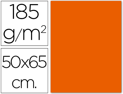 Cartulina Guarro 50x65cm. 185g/m² mandarina